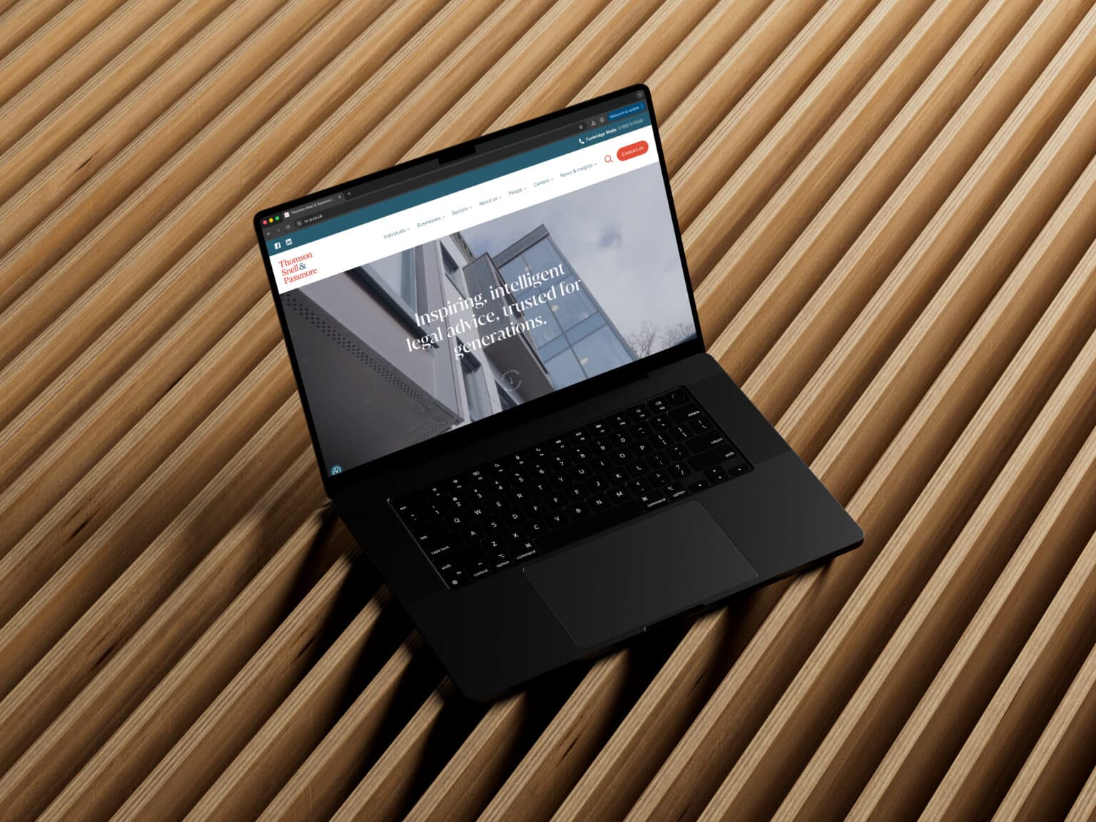 Thomson Snell & Passmore website displayed on desktop